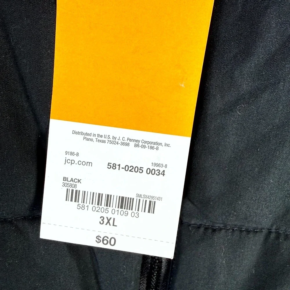 The Foundry‎ Supply Puffer Vest Men's 3XL Black Lined Full Zip Mock Neck Pockets